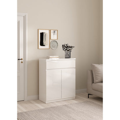 Scottsdale 1 Drawer, 2 Door Sideboard, White High Gloss