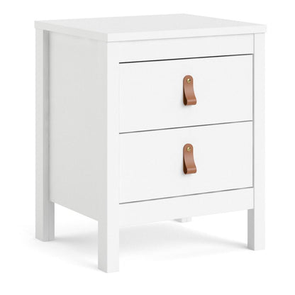 Madrid 2 Drawer Nightstand, White