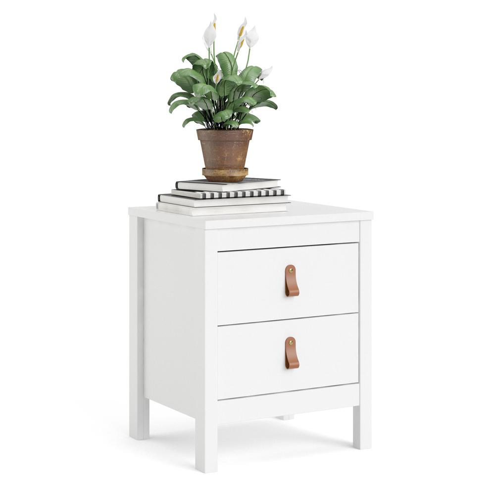 Madrid 2 Drawer Nightstand, White