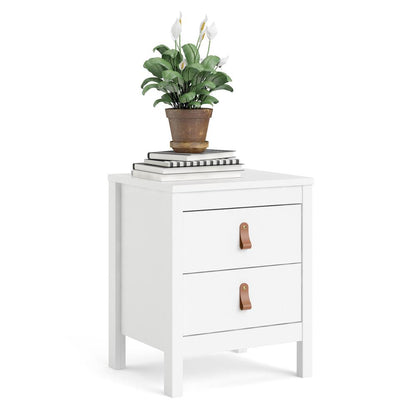 Madrid 2 Drawer Nightstand, White