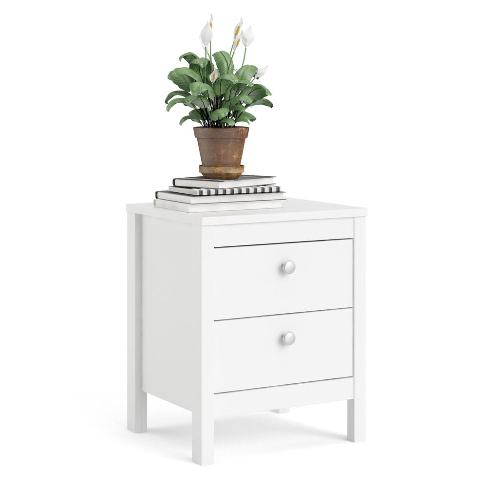 Madrid 2 Drawer Nightstand, White