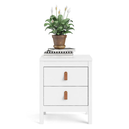 Madrid 2 Drawer Nightstand, White