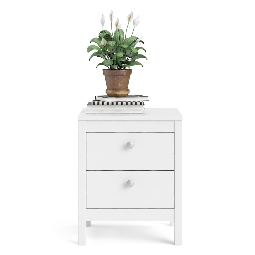 Madrid 2 Drawer Nightstand, White