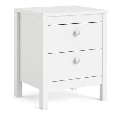 Madrid 2 Drawer Nightstand, White