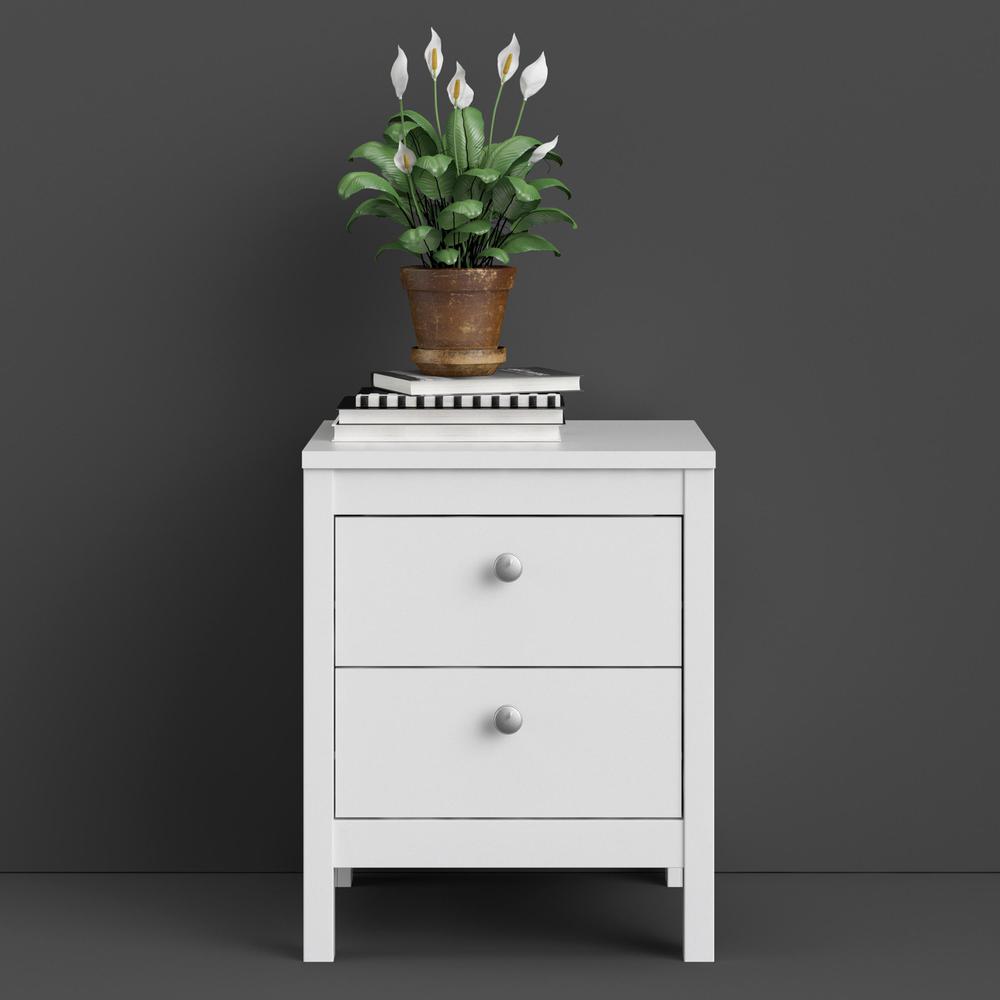 Madrid 2 Drawer Nightstand, White