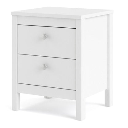 Madrid 2 Drawer Nightstand, White