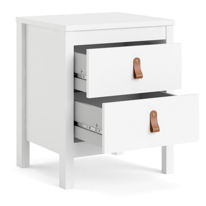 Madrid 2 Drawer Nightstand, White