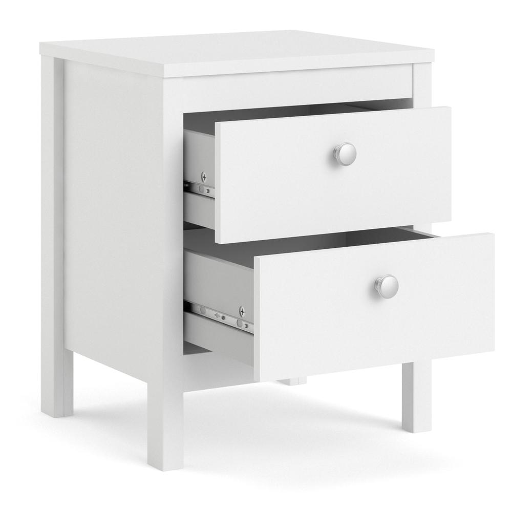 Madrid 2 Drawer Nightstand, White