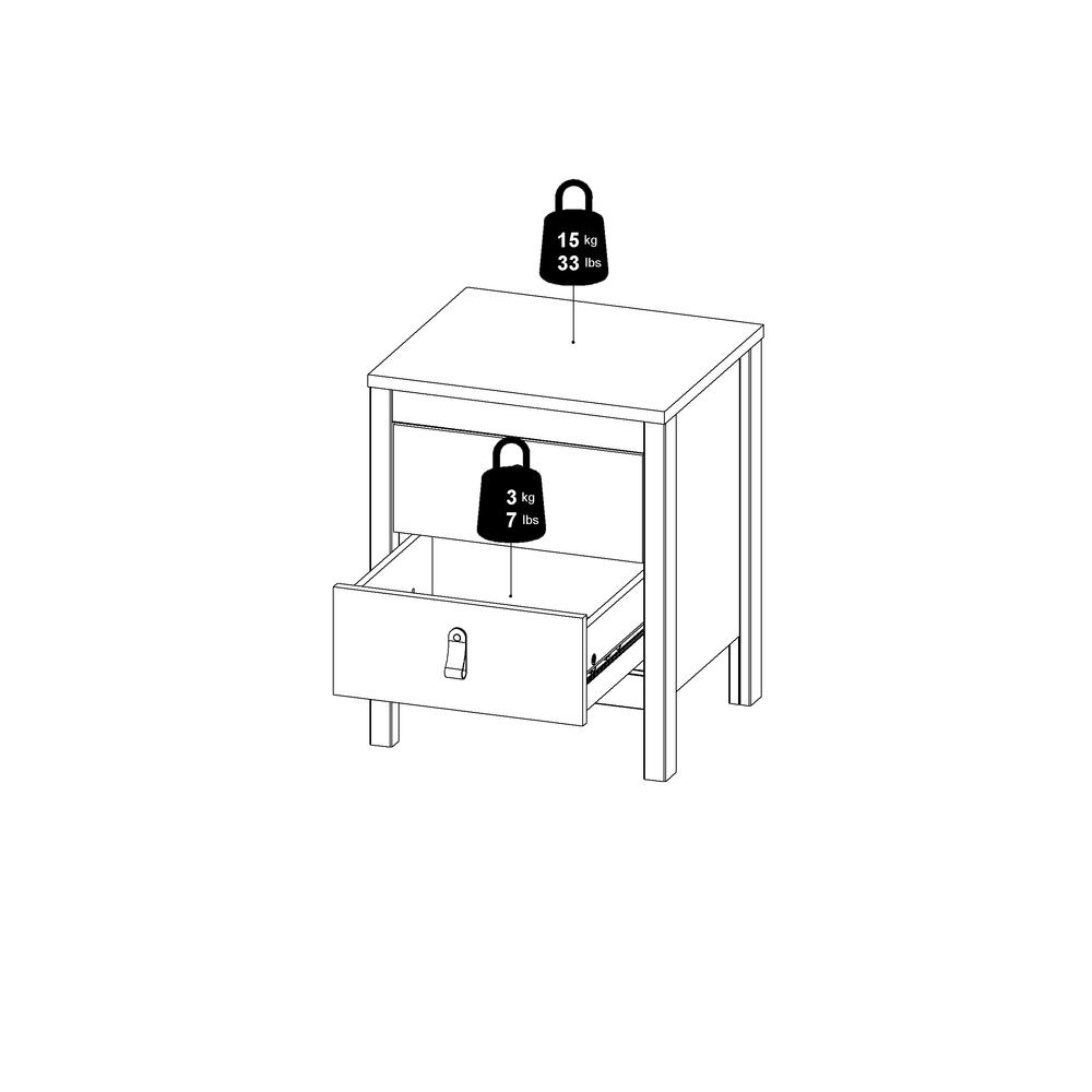 Madrid 2 Drawer Nightstand, Black Matte
