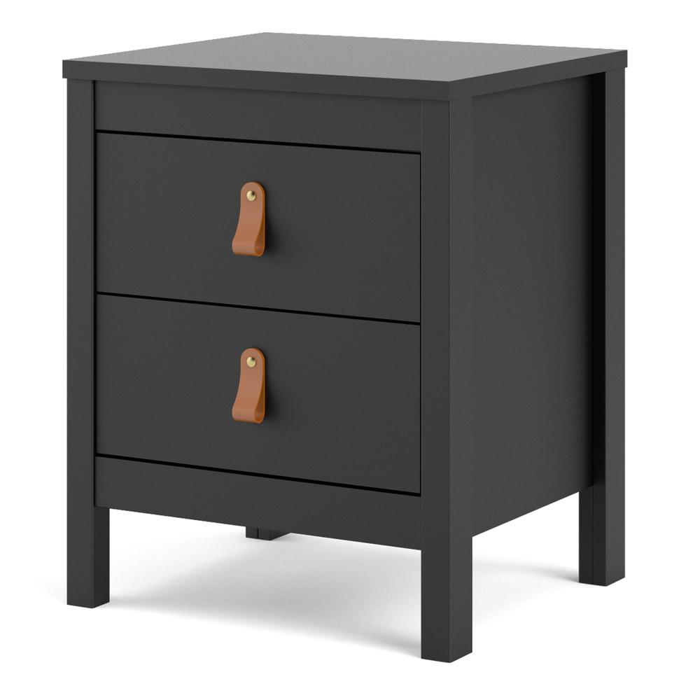 Madrid 2 Drawer Nightstand, Black Matte