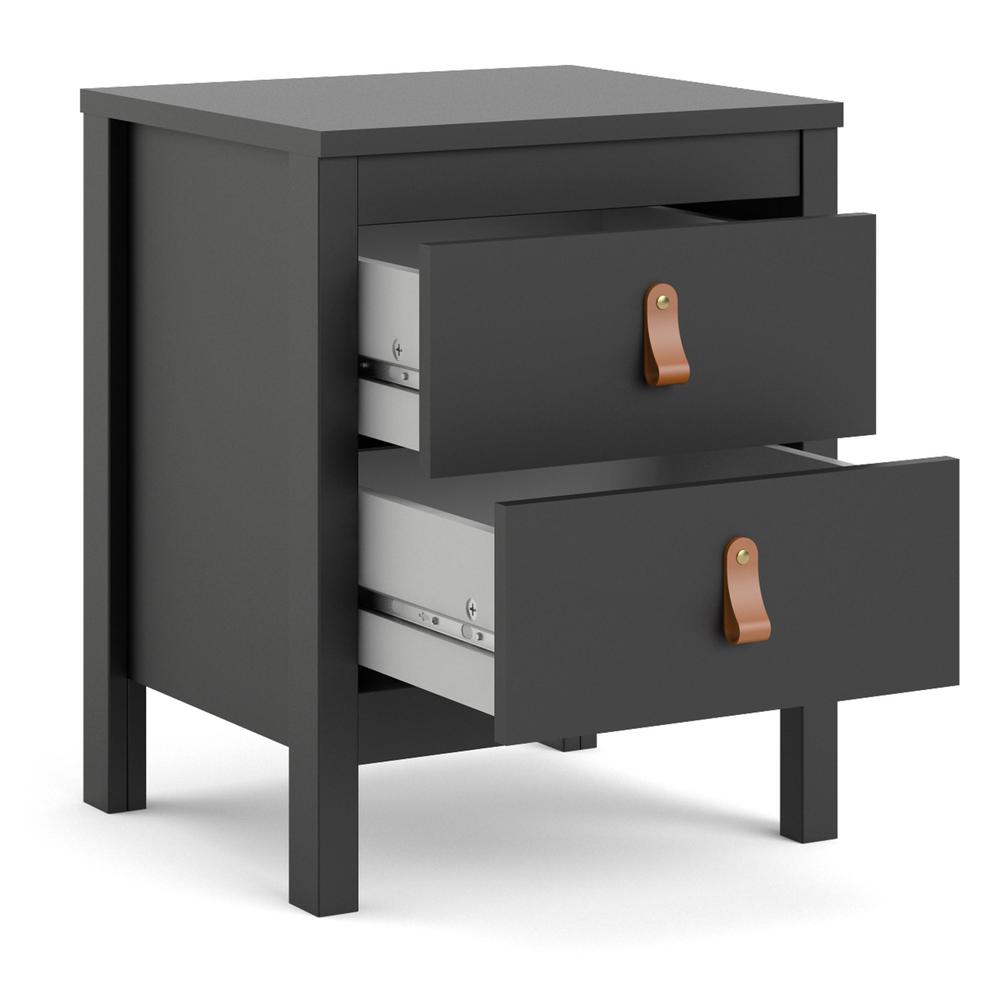 Madrid 2 Drawer Nightstand, Black Matte