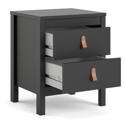 Madrid 2 Drawer Nightstand, Black Matte