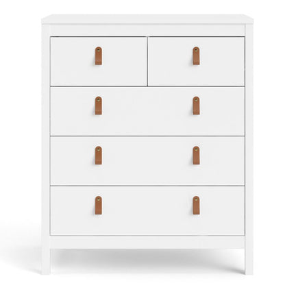 Madrid 5 Drawer Chest , White