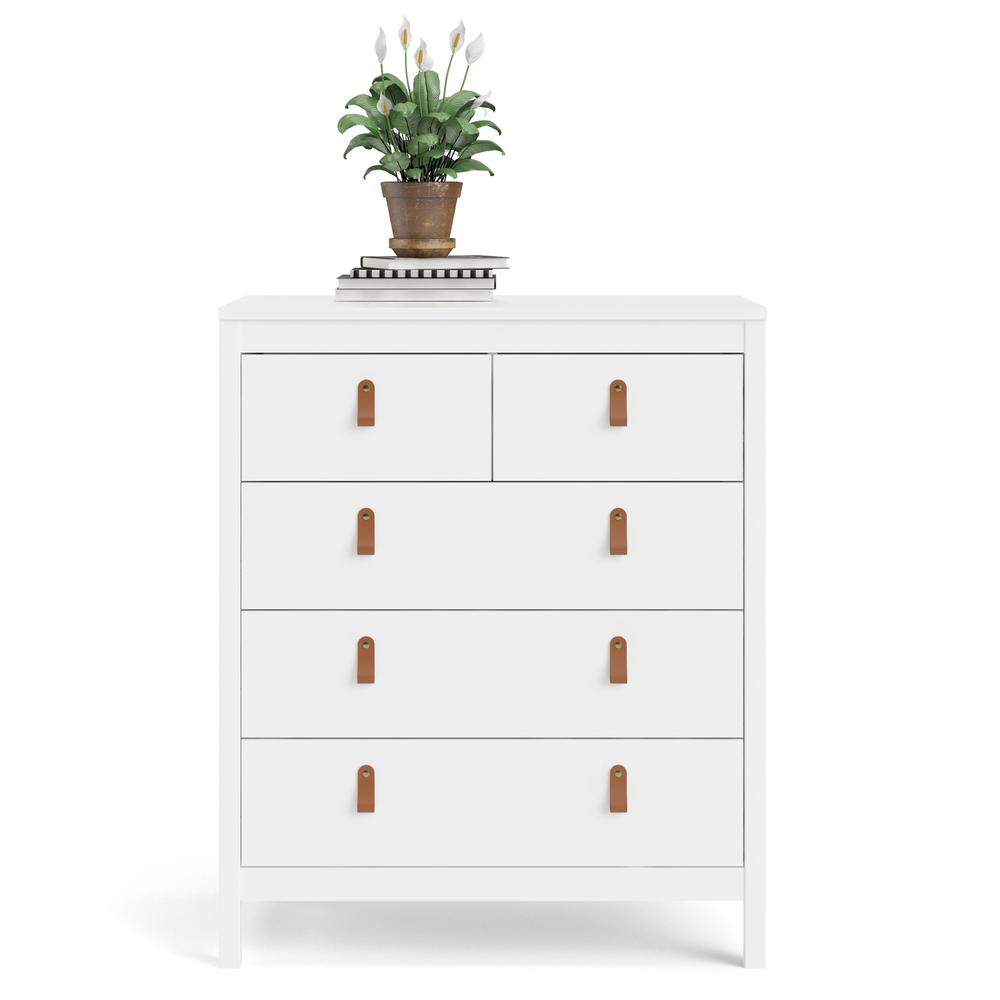 Madrid 5 Drawer Chest , White