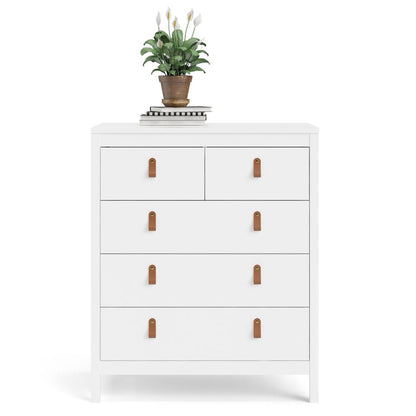 Madrid 5 Drawer Chest , White