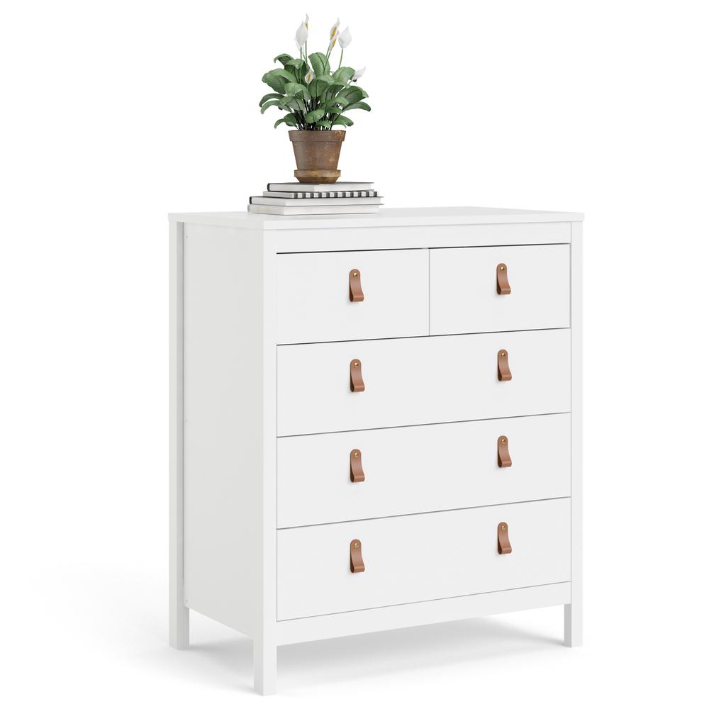 Madrid 5 Drawer Chest , White