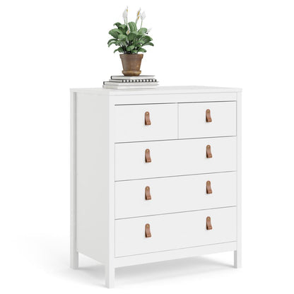 Madrid 5 Drawer Chest , White
