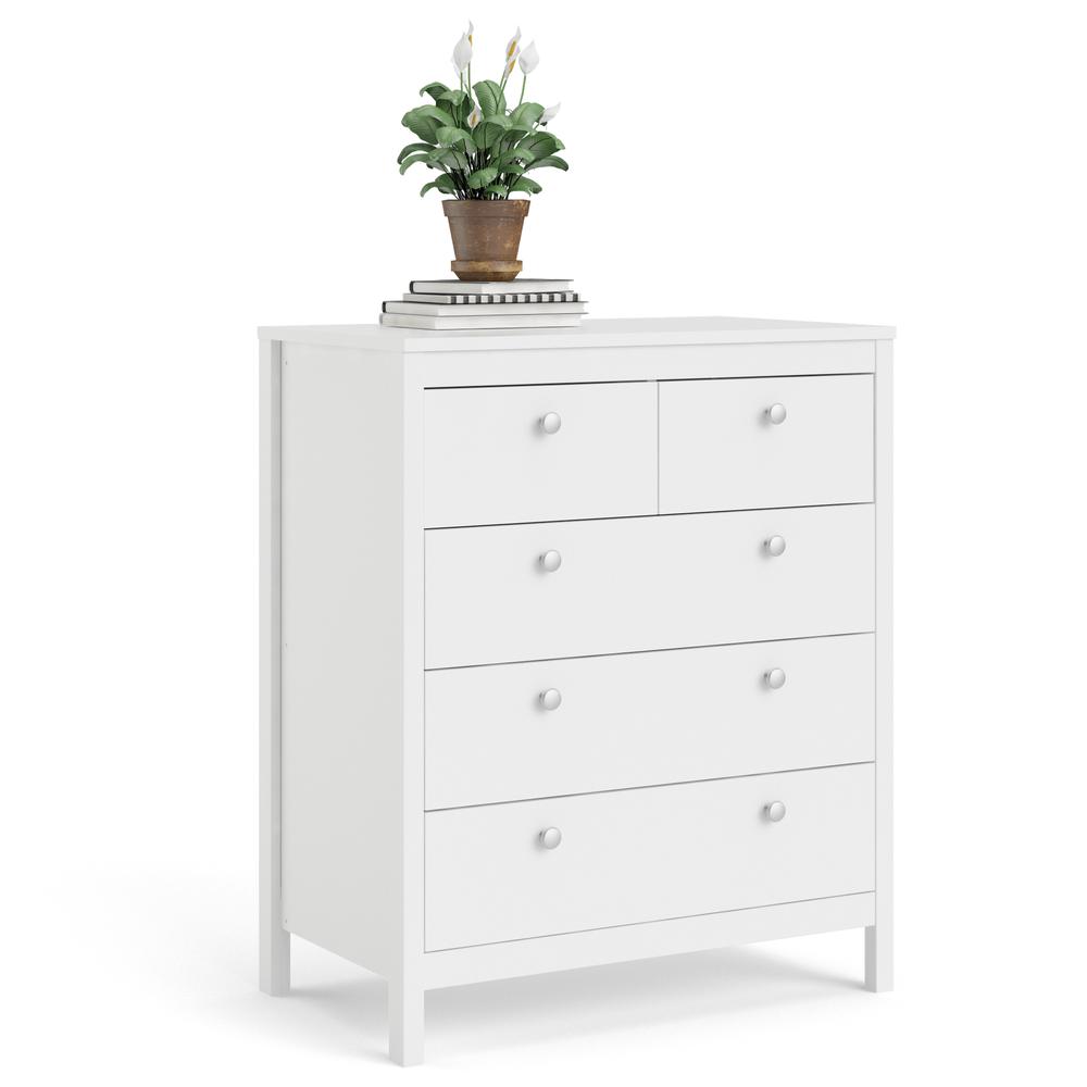 Madrid 5 Drawer Chest , White