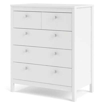 Madrid 5 Drawer Chest , White