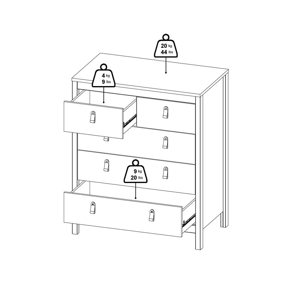 Madrid 5 Drawer Chest , White