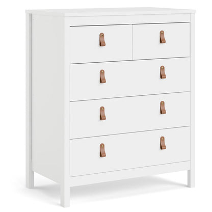 Madrid 5 Drawer Chest , White