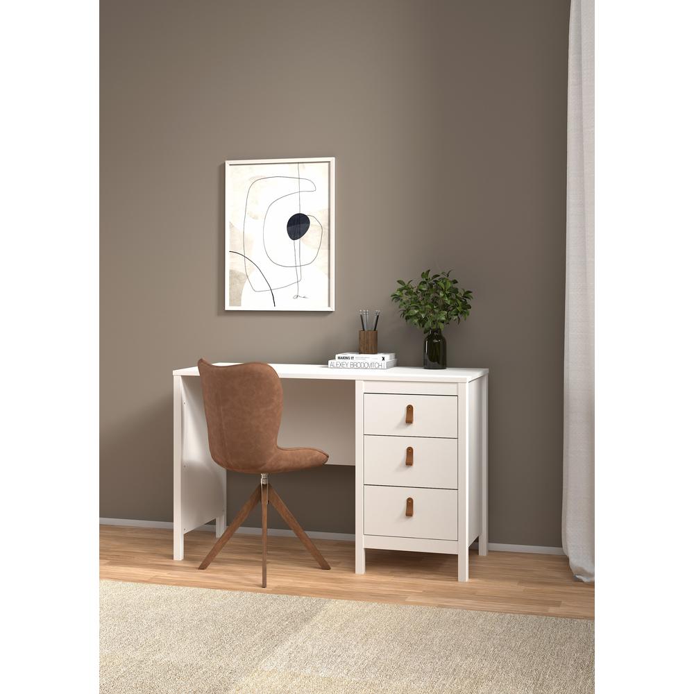 Madrid Home Office Writing Desk with 3 Storage Drawers, White