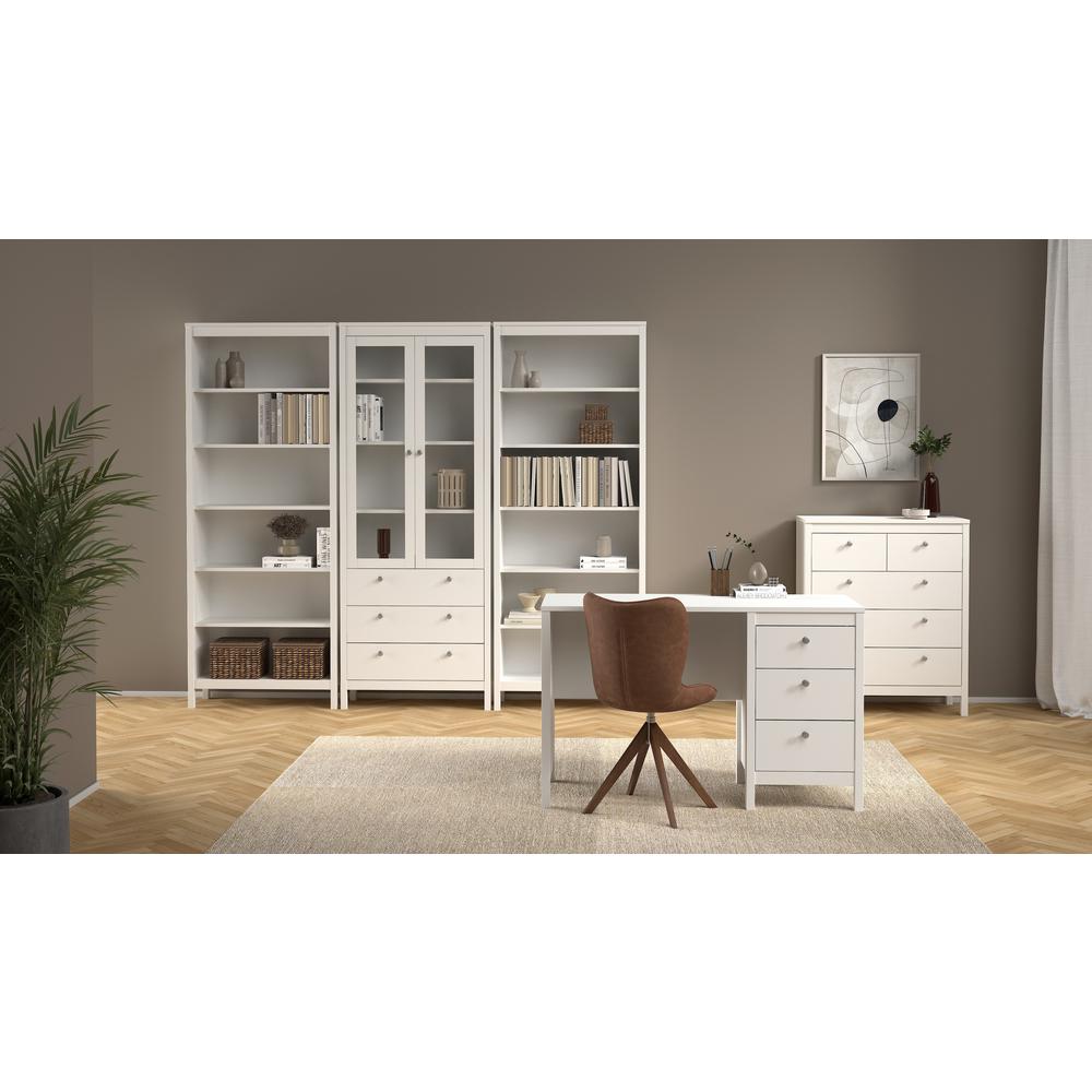 Madrid Home Office Writing Desk with 3 Storage Drawers, White