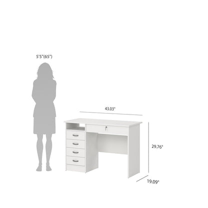 Walden Desk with 5 Drawers, White