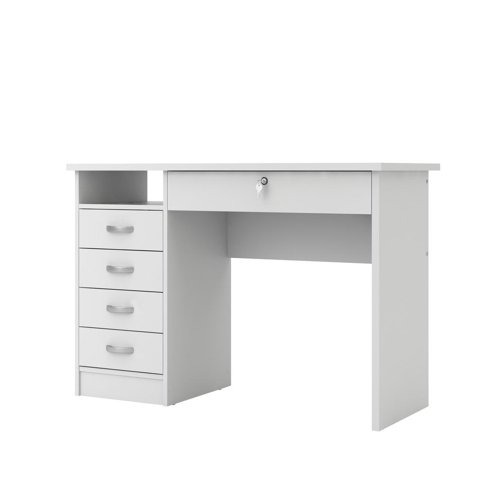 Walden Desk with 5 Drawers, White
