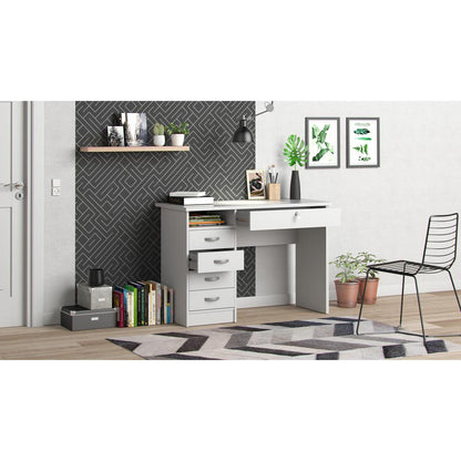 Walden Desk with 5 Drawers, White