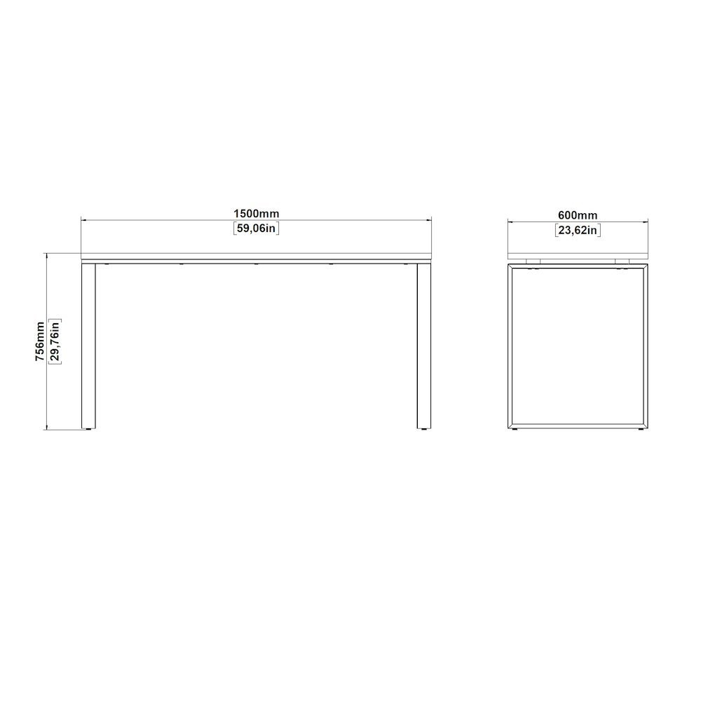 Modern Brown Computer Desk with Metal Legs for Home Office or Study
