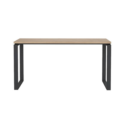 Modern Brown Computer Desk with Metal Legs for Home Office or Study