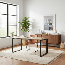 Modern Brown Computer Desk with Metal Legs for Home Office or Study