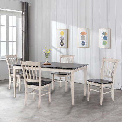 Shaker Rectangular Wood Dining Table - European Black Ash/Antique White