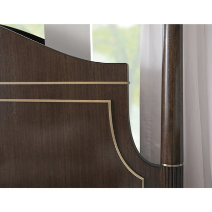 Asher Park King Poster Bed, Piano Brown Finish