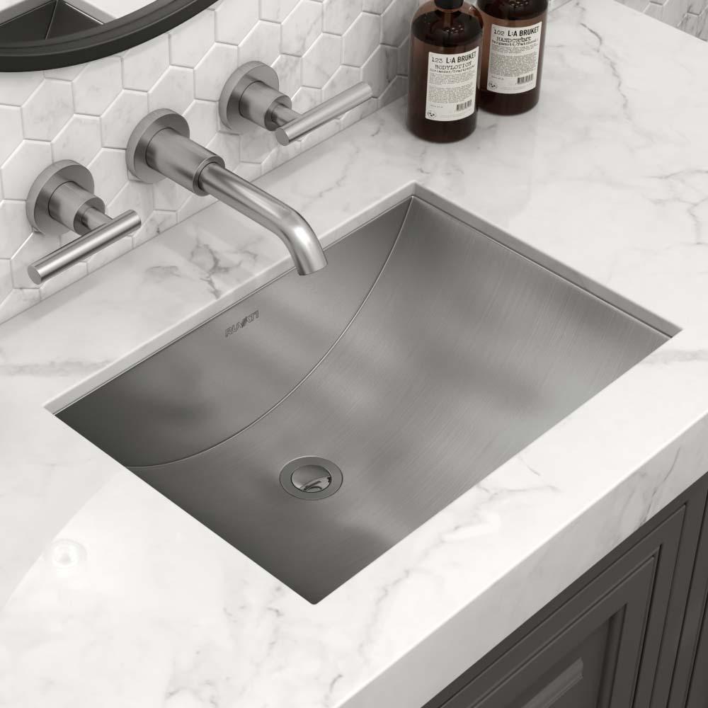 Ruvati 18 x 12 inch Brushed Stainless Steel Rectangular Bathroom Sink Undermount