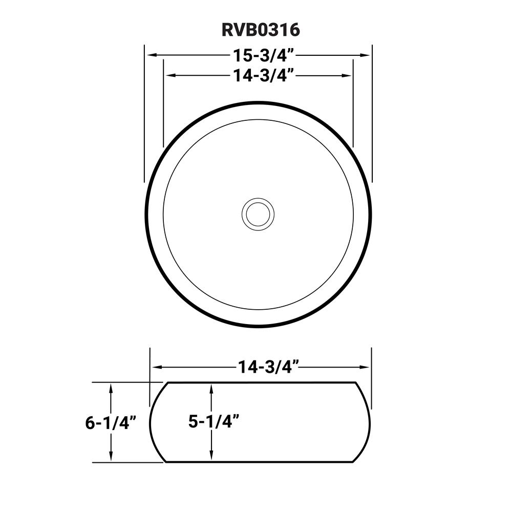 Ruvati 16 inch Bathroom Vessel Sink