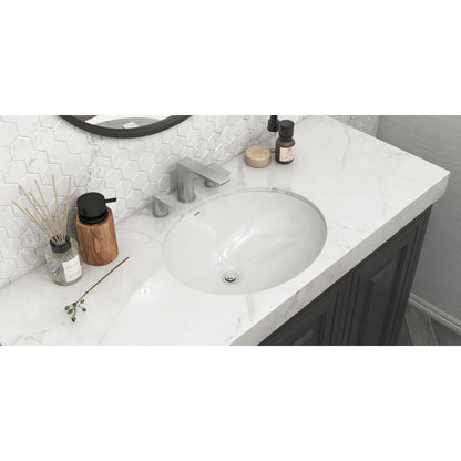 Ruvati 15 x 12 inch Undermount Bathroom Vanity Sink White Oval Porcelain Ceramic with Overflow - RVB0616