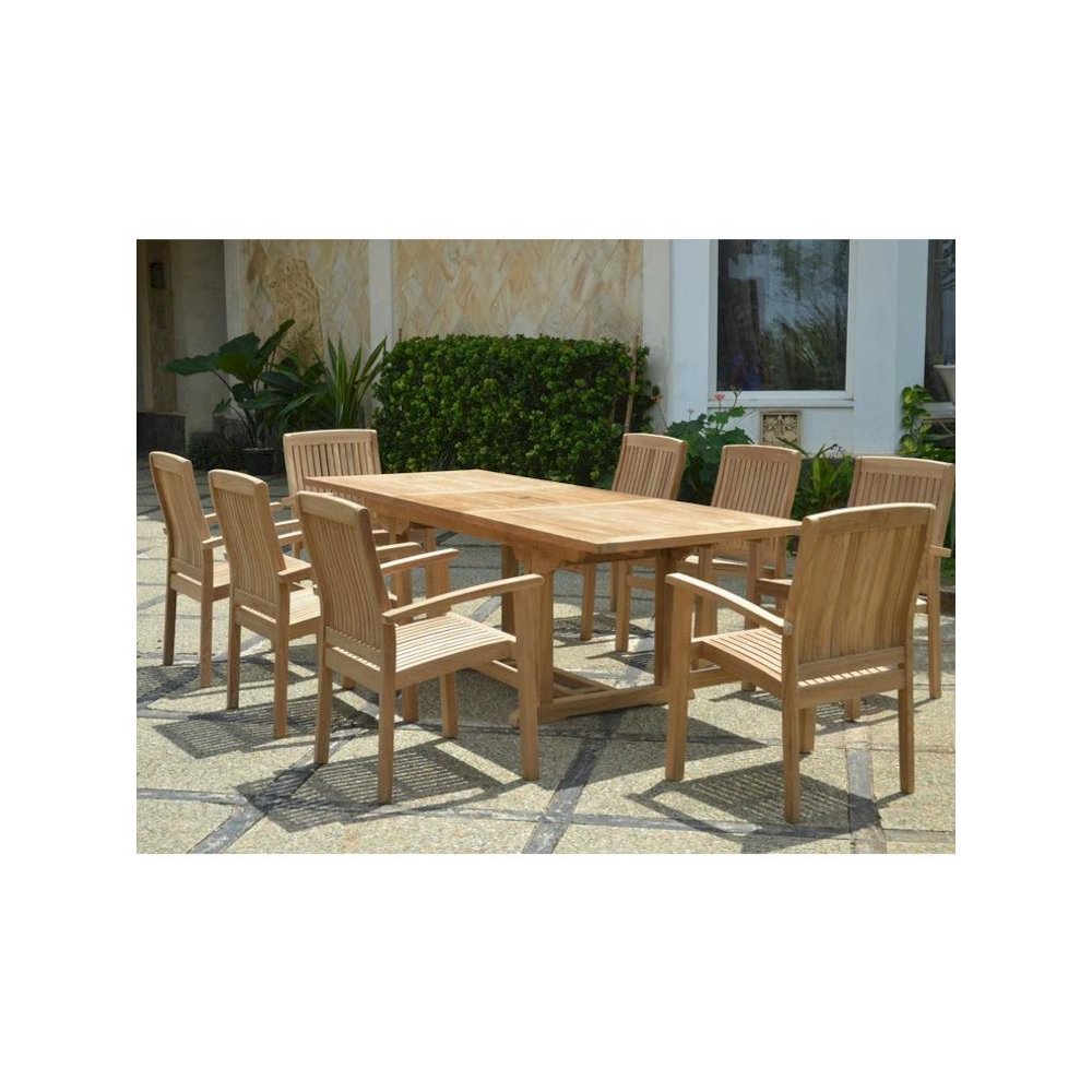 8-Foot Rectangular Extension Dining 9 Piece Set