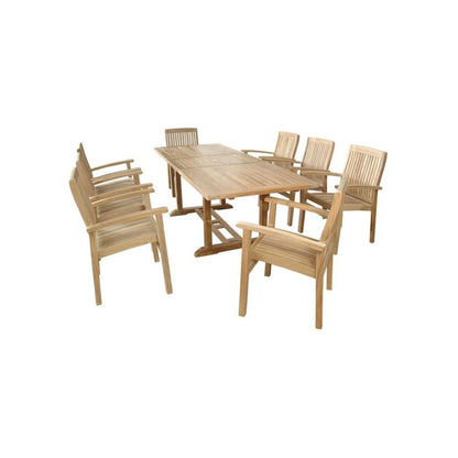 8-Foot Rectangular Extension Dining 9 Piece Set