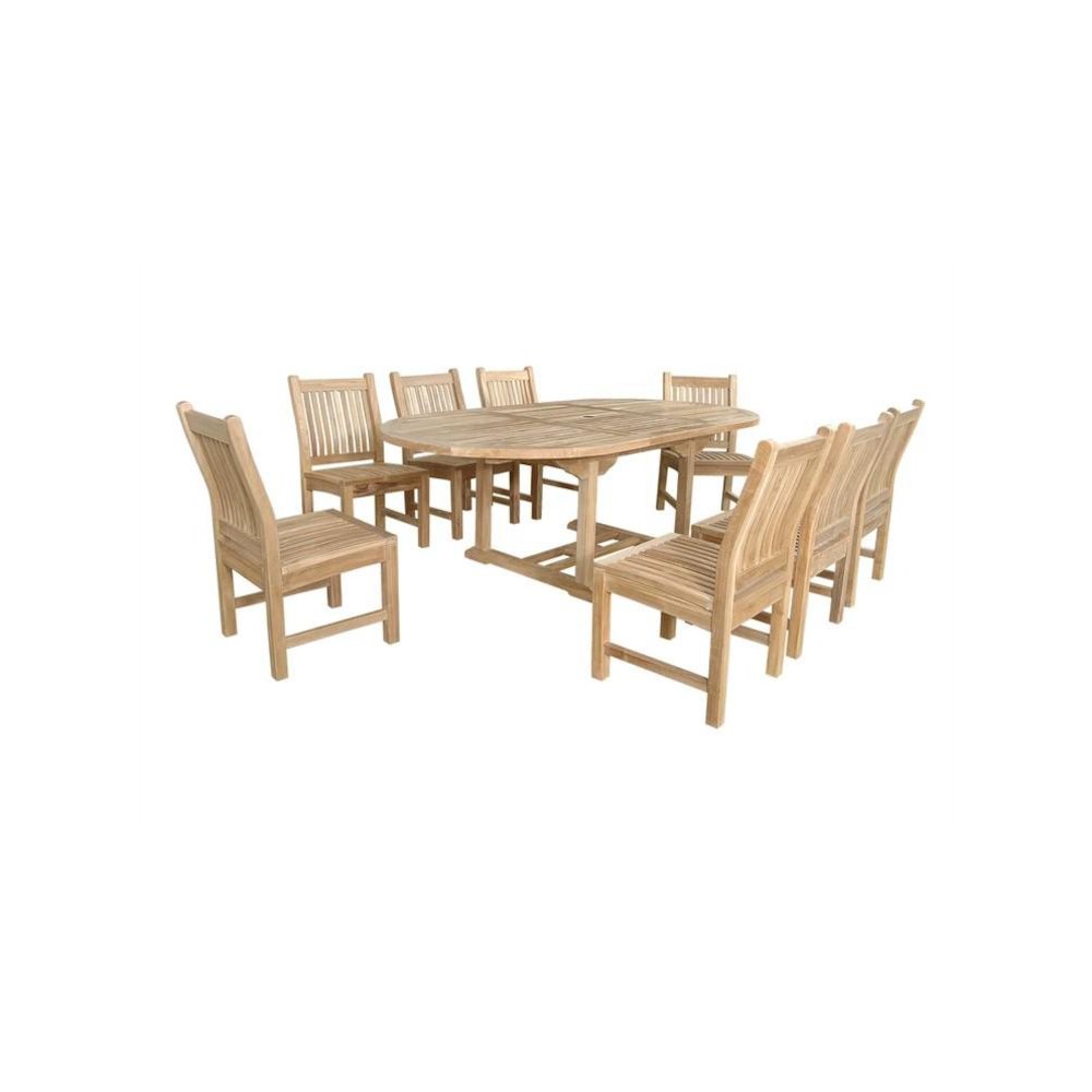87" Oval Extension Dining 9 Piece Set