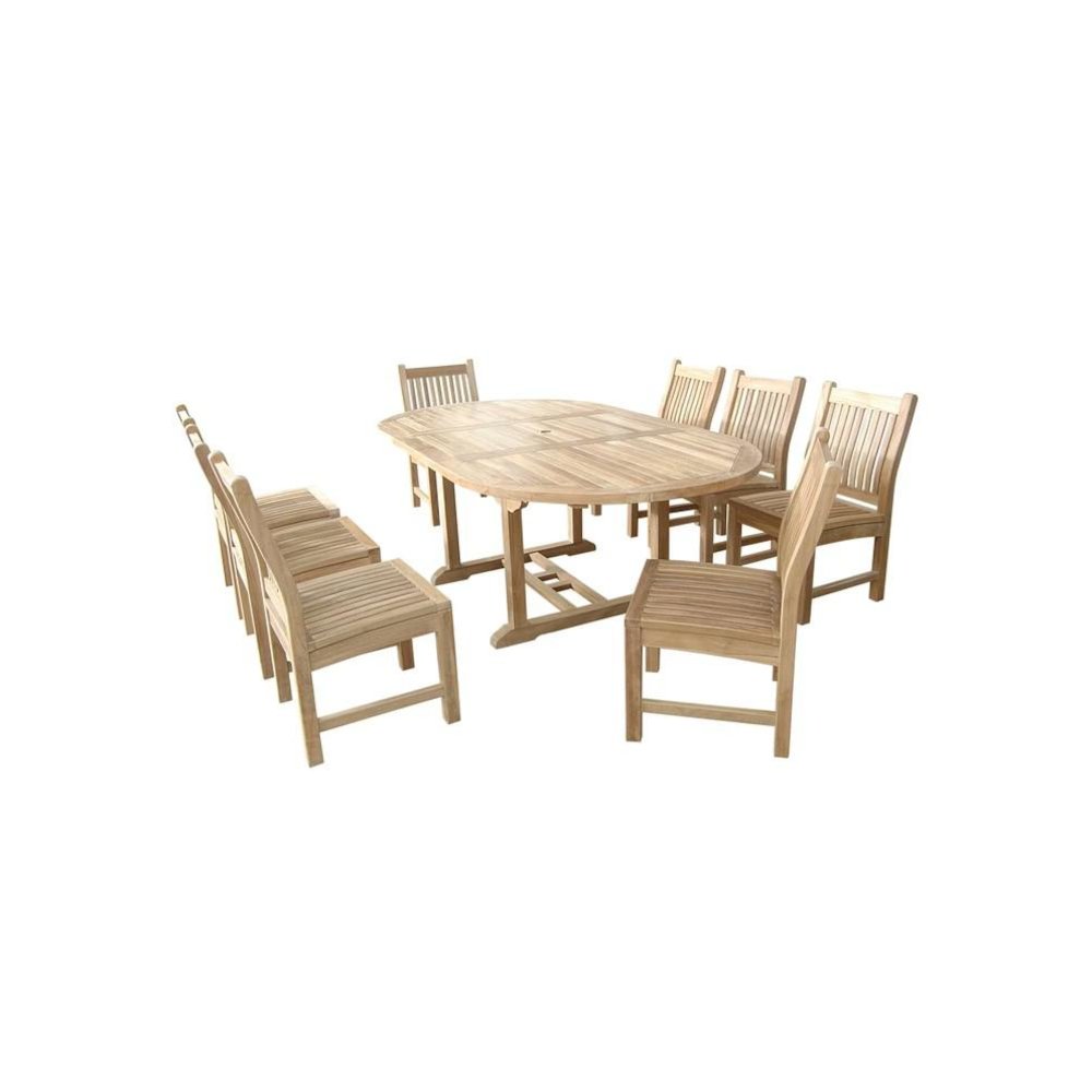 87" Oval Extension Dining 9 Piece Set