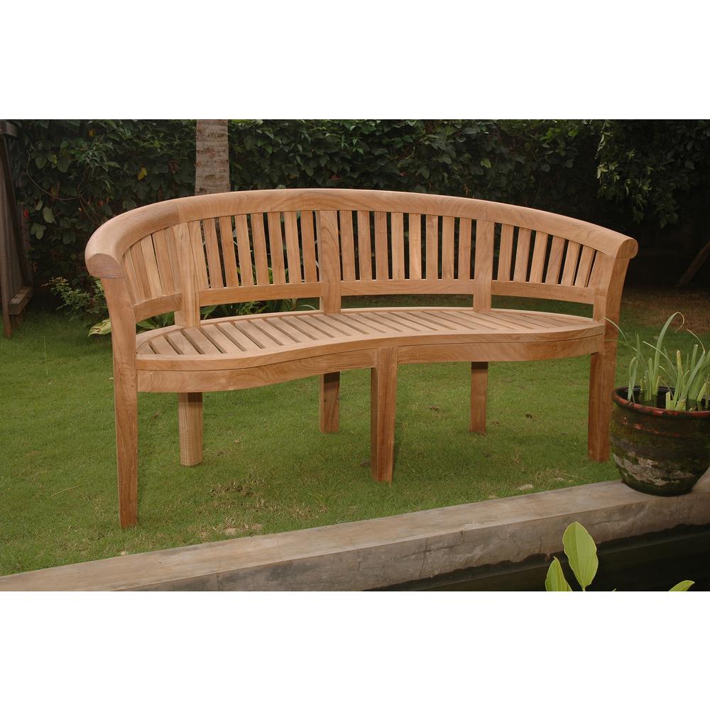 Curve 3 Seater Bench Extra Thick Wood