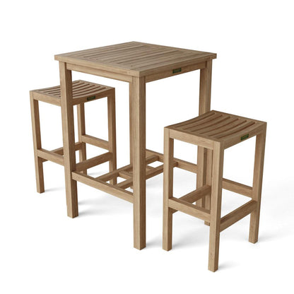 Chairs and Side Square Table 3 Piece Set
