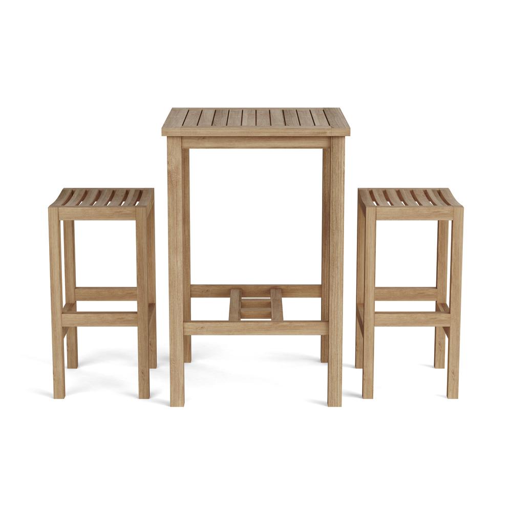 Chairs and Side Square Table 3 Piece Set