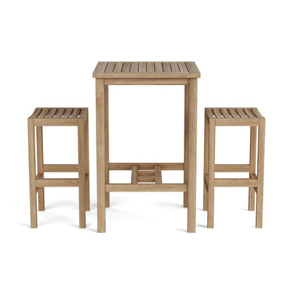 Chairs and Side Square Table 3 Piece Set