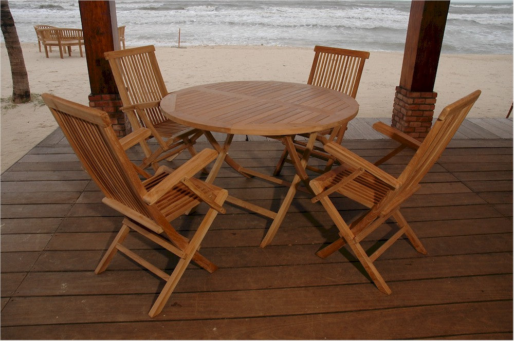 Bahama Round Folding Dining 5 Piece Set