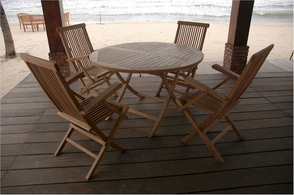 Bahama Round Folding Dining 5 Piece Set