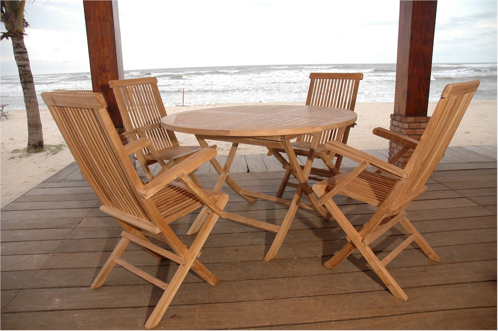 Bahama Round Folding Dining 5 Piece Set
