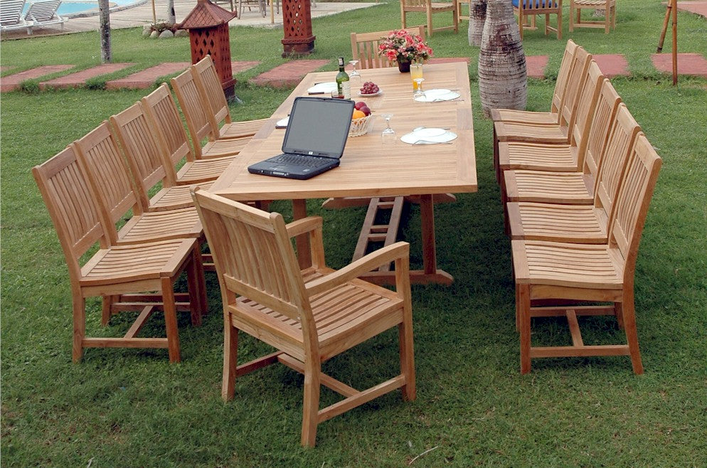 Valencia Rectangular Double Extension Dining 13 Piece Set